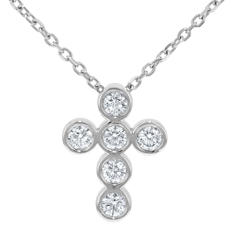Bezel Set Diamond Cross - R&R Jewelers 