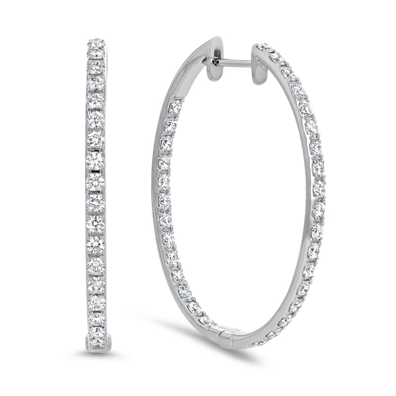 Inside Out Diamond Hoop Earrings, 2.43 ct - R&R Jewelers 