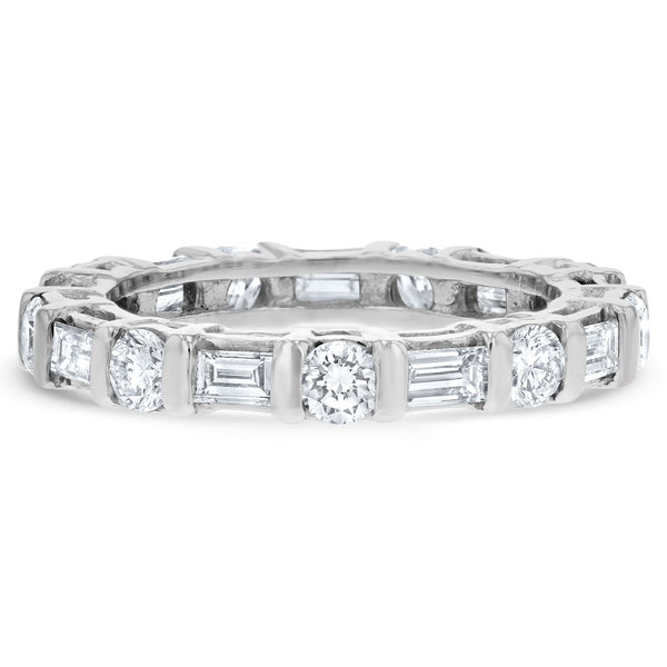 Baguette and Round Diamond Eternity Band - R&R Jewelers 