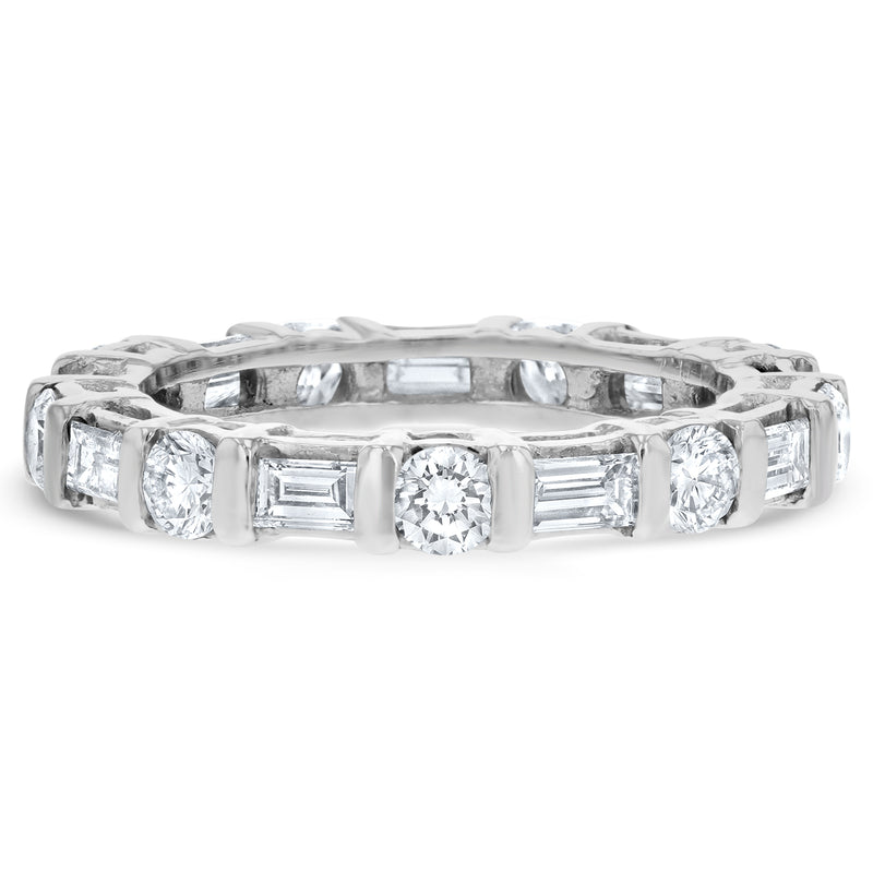 Baguette and Round Diamond Eternity Band - R&R Jewelers 