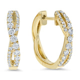 Diamond Infinity Twist Hoop Earrings, 0.65 ct - R&R Jewelers 