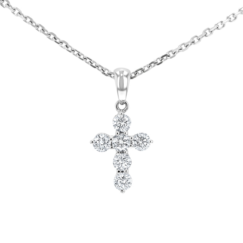 Round Brilliant Diamond Cross, 0.42 Carats - R&R Jewelers 