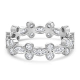 Marquise and Round Floral Eternity Band - R&R Jewelers 