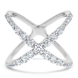 Graduated Diamond X Statement Ring - R&R Jewelers 