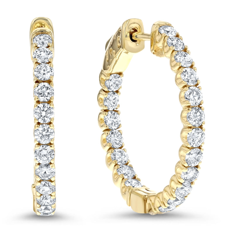 Inside Out Diamond Hoop Earrings, 2.30 ct - R&R Jewelers 