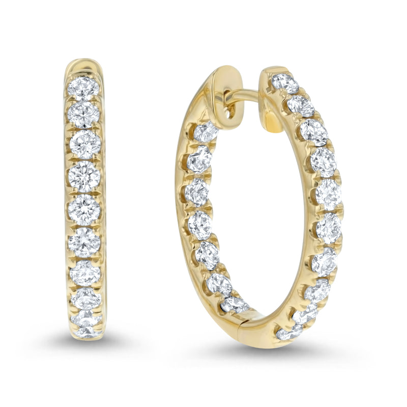 Inside Out Diamond Hoop Earrings, 1.36 ct - R&R Jewelers 