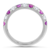 Alternating Diamond and Pink Sapphire Ring - R&R Jewelers 