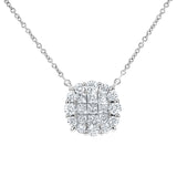 Diamond Cluster Pendant, 0.98 Carats - R&R Jewelers 
