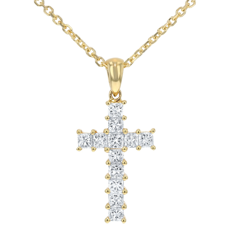 Princess Cut Diamond Cross - R&R Jewelers 