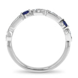 Art Deco Multi-Shape Diamond and Sapphire Band - R&R Jewelers 