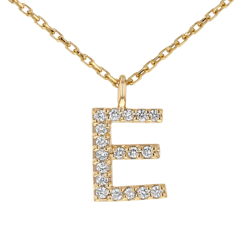 Initial Pendant in 14K Gold - With Diamonds - R&R Jewelers 