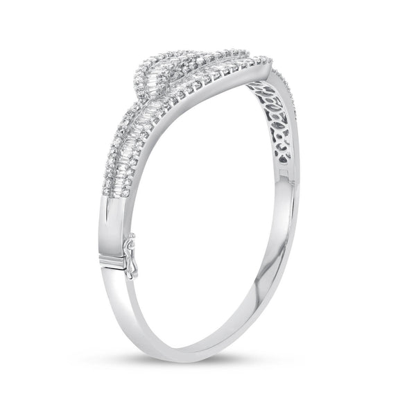 Diamond Baguette Twist Bangle - R&R Jewelers 