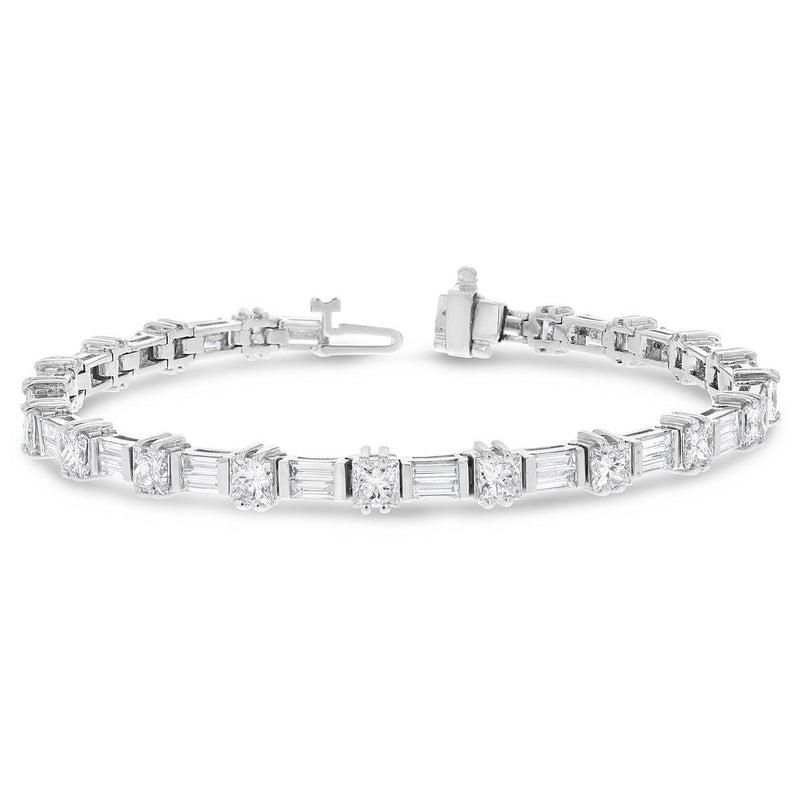 Round and Baguette Diamond Bracelet - R&R Jewelers 