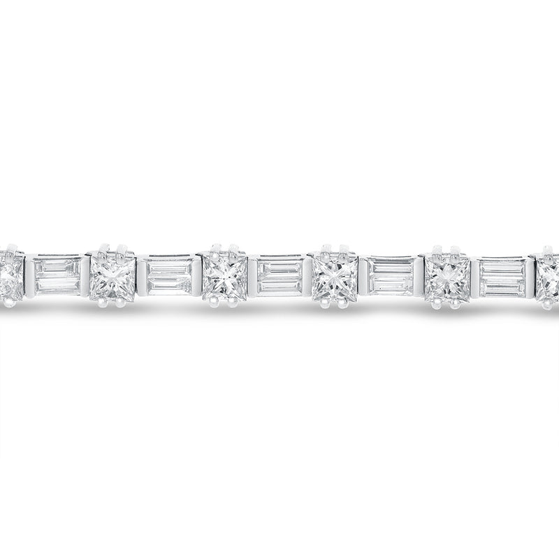 Round and Baguette Diamond Bracelet - R&R Jewelers 