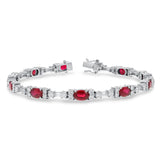 Oval Ruby and Diamond Bracelet - R&R Jewelers 