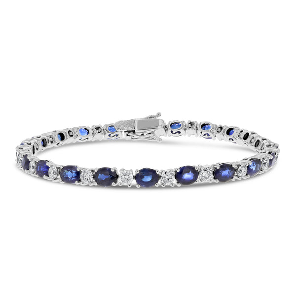 Alternating Diamond and Sapphire Bracelet - R&R Jewelers 