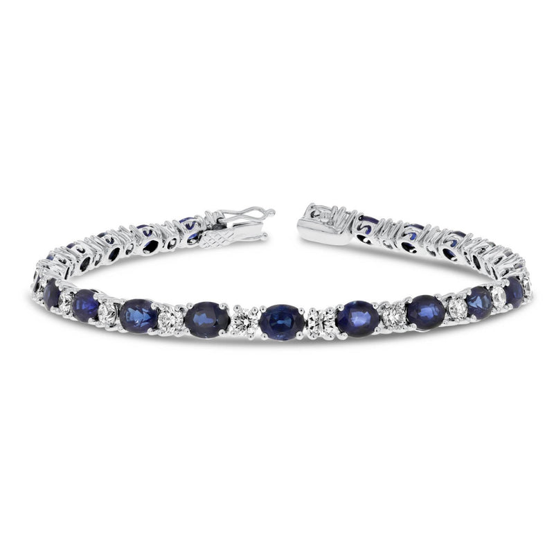 Alternating Diamond and Sapphire Bracelet - R&R Jewelers 