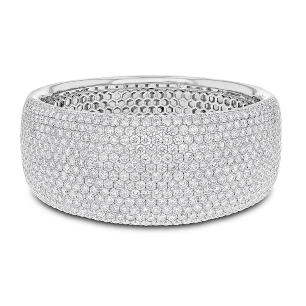 Pave Set Bangle Bracelet with Lab-made Round Brilliant Melee by Diamond  Essence set in Sterling