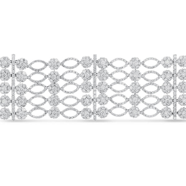 Diamond Cluster Five Row Bracelet - R&R Jewelers 