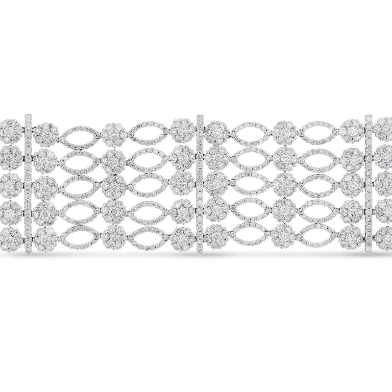 Diamond Cluster Five Row Bracelet - R&R Jewelers 