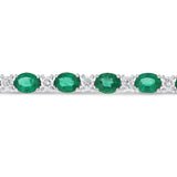 Alternating Diamond and Emerald Bracelet - R&R Jewelers 