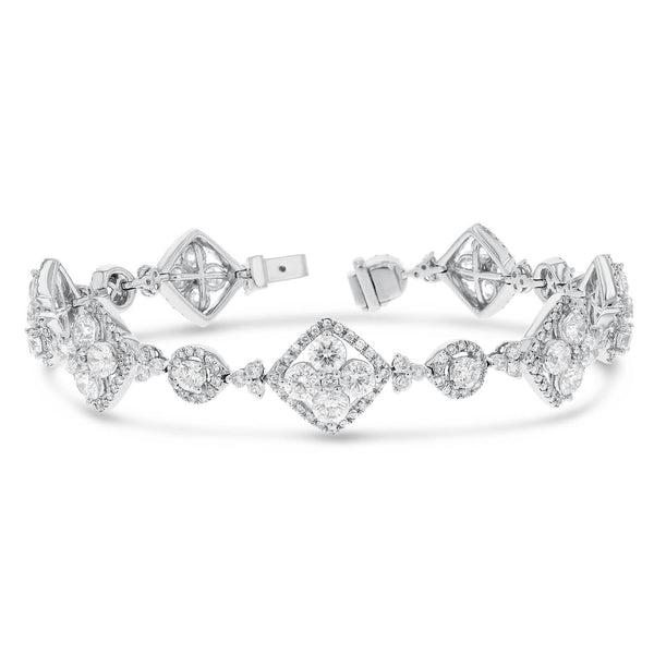 18K White Gold Diamond Bracelet, 8.55 Carats - R&R Jewelers 