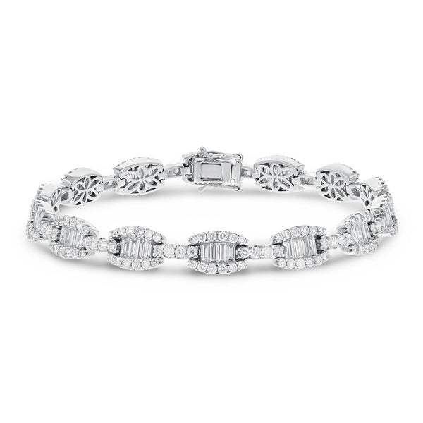 Baguette and Round Diamond Bracelet - R&R Jewelers 
