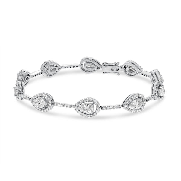 Pear Shape Diamond Station Bracelet - R&R Jewelers 