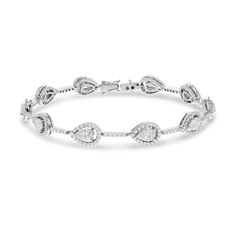Pear Shape Diamond Station Bracelet - R&R Jewelers 