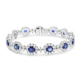 Diamond and Oval Sapphire Bracelet - R&R Jewelers 