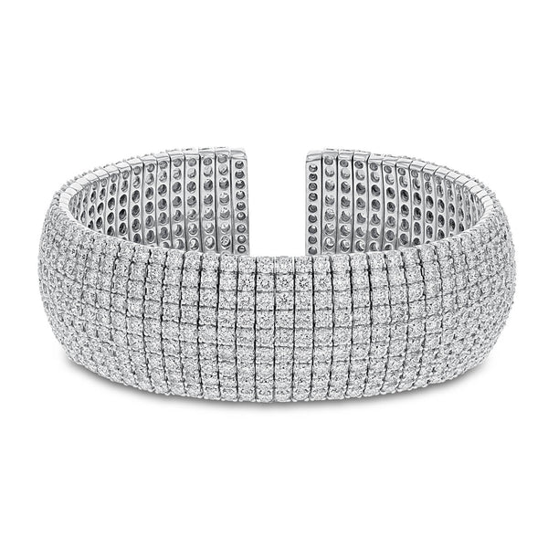 Nine Row Diamond Cuff - R&R Jewelers 