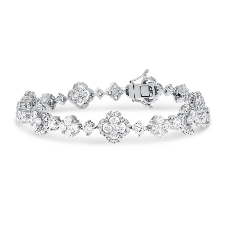 18K White Gold Diamond Bracelet, 7.93 Carats - R&R Jewelers 