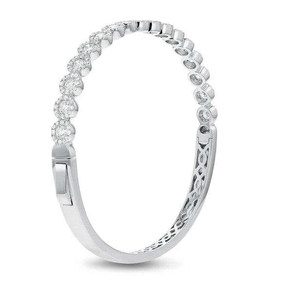 18K White Gold Diamond Bangle, 2.65 Carats - R&R Jewelers 