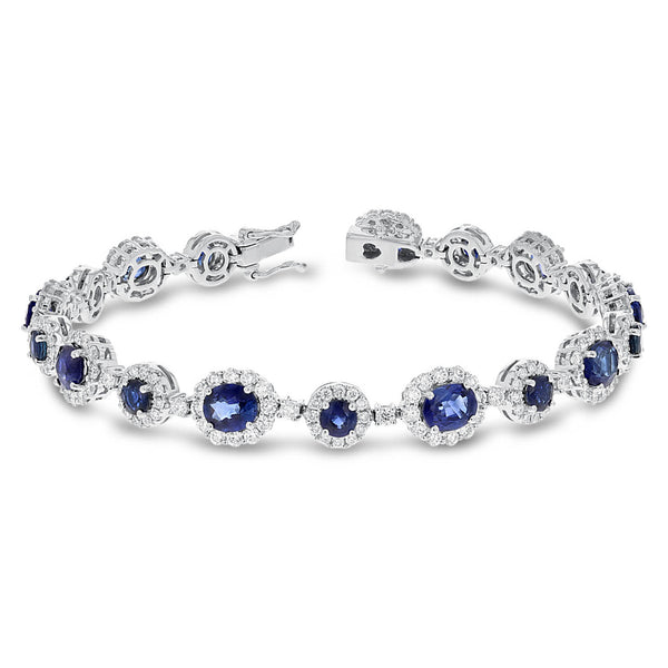 Diamond and Sapphire Halo Bracelet - R&R Jewelers 