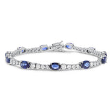 Graduated Diamond and Sapphire Bracelet - R&R Jewelers 