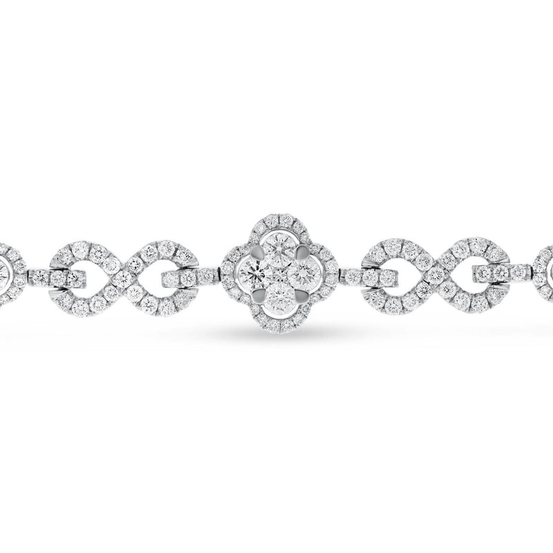 Diamond Cluster Infinity Link Bracelet - R&R Jewelers 