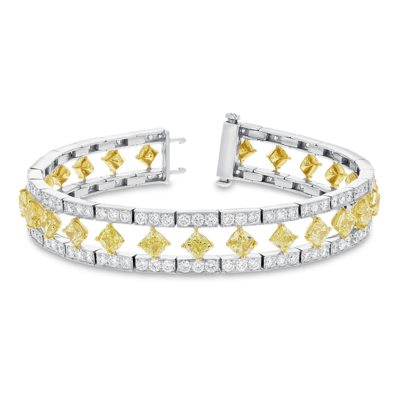 Princess Cut Yellow Diamond Bracelet - R&R Jewelers 