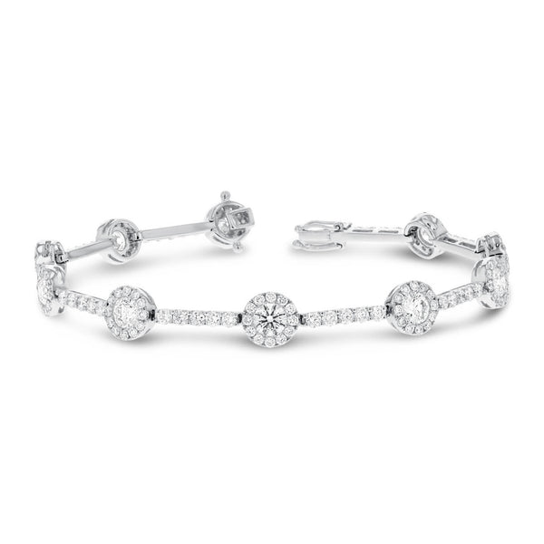 Diamond Station Link Bracelet - R&R Jewelers 