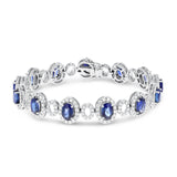 Diamond and Oval Sapphire Bracelet - R&R Jewelers 