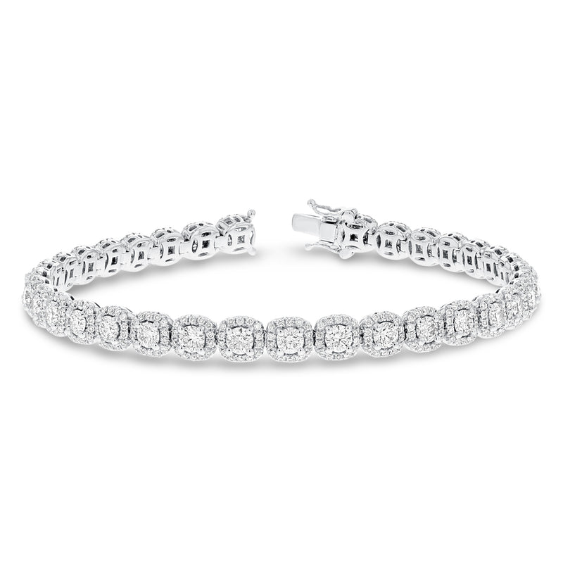 Diamond Cluster Halo Bracelet - R&R Jewelers 