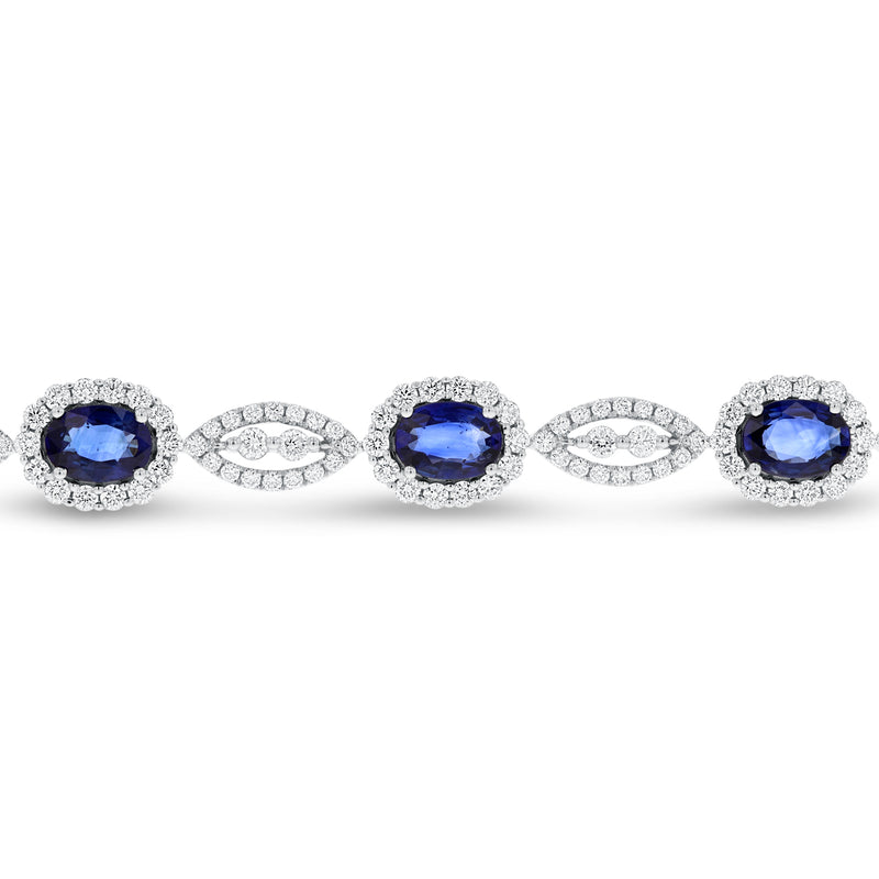 Oval Sapphire and Diamond Bracelet - R&R Jewelers 