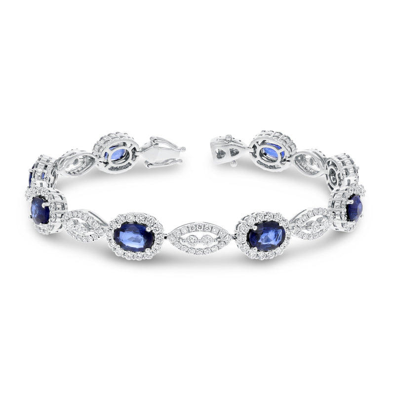 Oval Sapphire and Diamond Bracelet - R&R Jewelers 