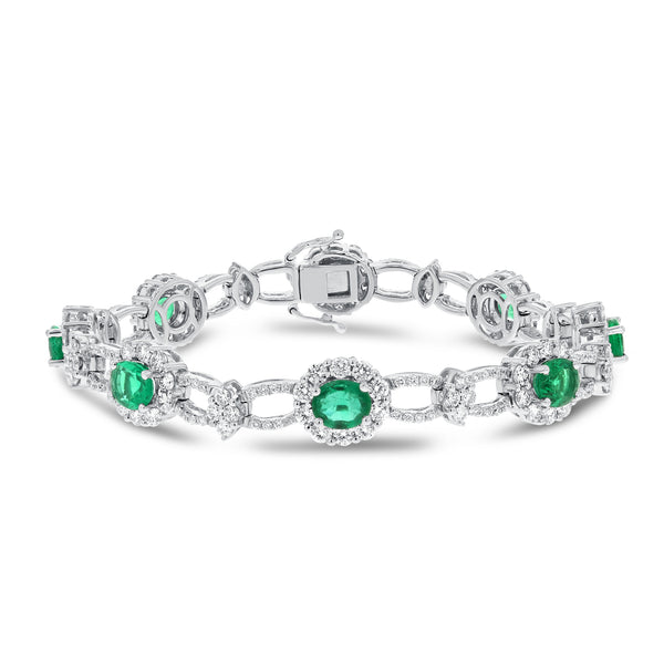 Emerald Bracelet | 4 Carat Emerald and Diamond Bracelet