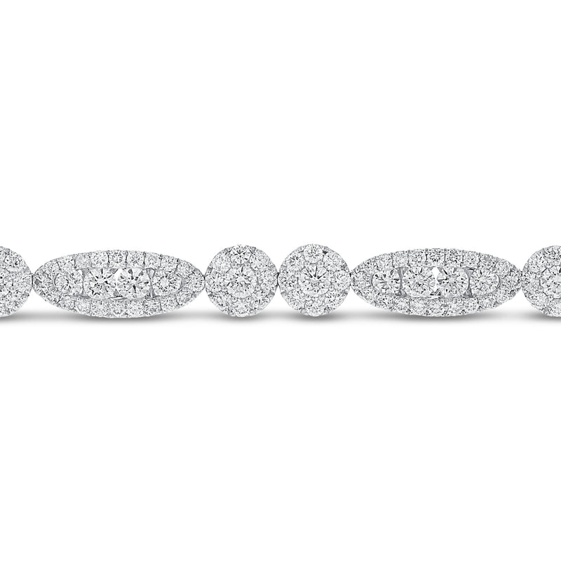 18K White Gold 4.05ct Cluster Diamond Bracelet – Shyne Jewelers™