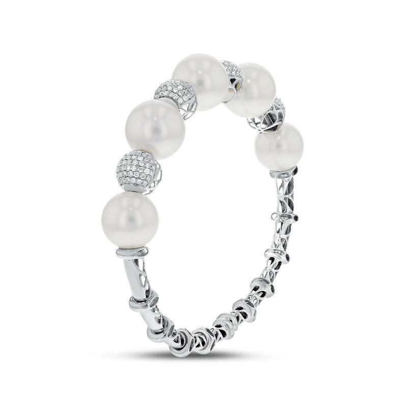 South Sea Pearl and Diamond Cuff - R&R Jewelers 