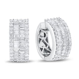 Diamond Baguette Huggie Earrings - R&R Jewelers 