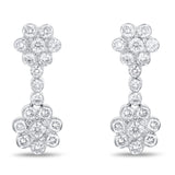 Bezel Set Diamond Cluster Drop Earrings - R&R Jewelers 