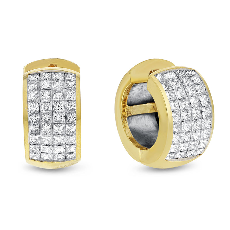 Invisible Set Diamond Huggie Earrings - R&R Jewelers 