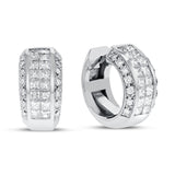 Invisible Set Diamond Huggie Earrings - R&R Jewelers 