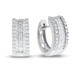 Diamond Baguette Huggie Earrings - R&R Jewelers 